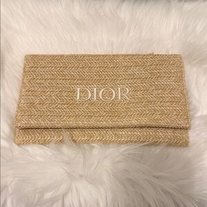 Dior Raffia Tan Clutch Bag